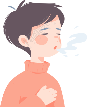 生病男孩咳嗽插图