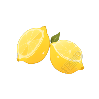 柠檬2D图形插画
