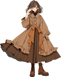 美拉德风衣美女创意设计元素