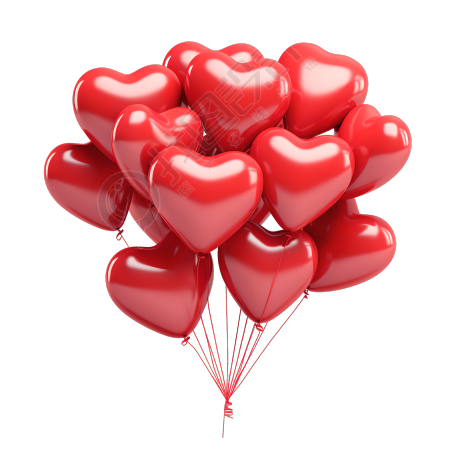 3D心形气球爱情主题素材