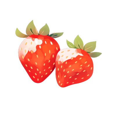 草莓2D图形插画设计素材
