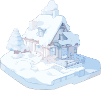 雪地小屋插画设计素材