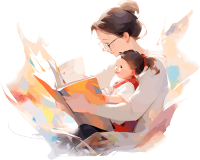 亲子阅读干净背景素材
