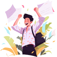 快乐学习2D平面插图
