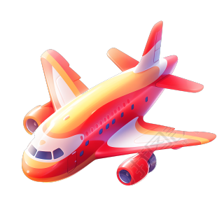 3D飞机卡通风格插图