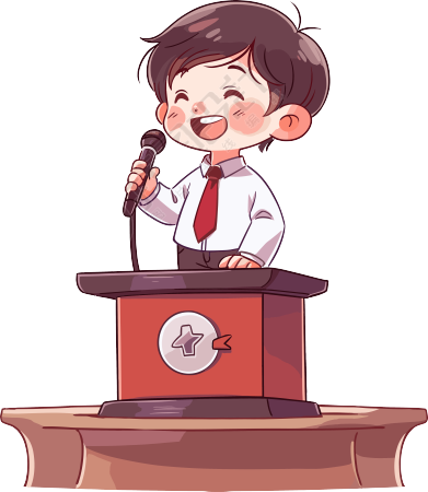 可爱小男孩演讲插图