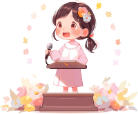 可爱小女孩演讲商业设计元素