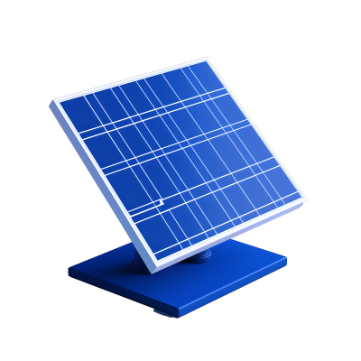 3D新能源太阳板简约蓝色素材