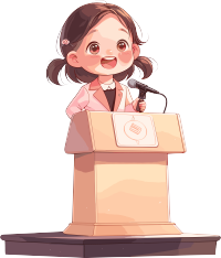 可爱小女孩演讲PNG素材