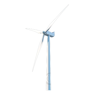 3D新能源风力发电简约设计元素