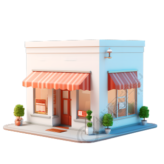 3D购物小店简洁插画