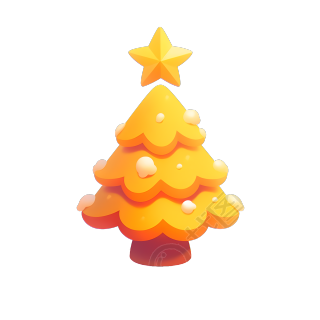 3D圣诞树华丽可爱插画