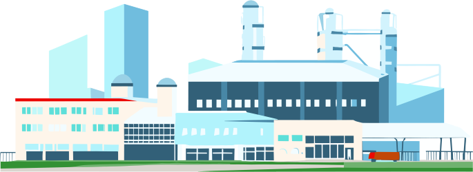 工业园区建筑元素插画