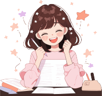 快乐学习心情愉快2D平面插画