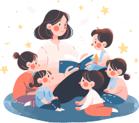 欢乐阅读彩色插图设计