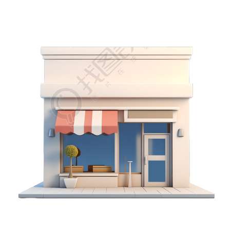 3D购物小店可商用插图