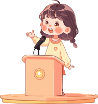 可爱小女孩演讲商业设计元素