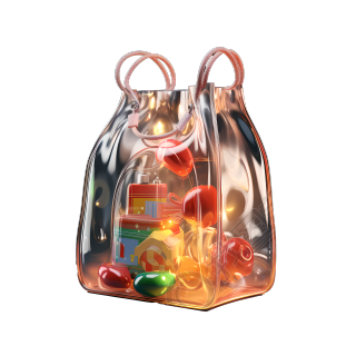 3D圣诞糖果透明包装素材
