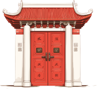 红色大门PNG图形素材