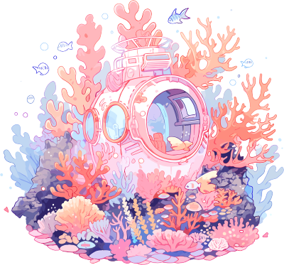 潜水艇珊瑚素材