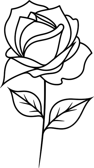 线条玫瑰花图形设计素材