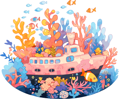 潜水艇珊瑚高清图形素材