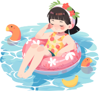 游泳女孩可商用素材