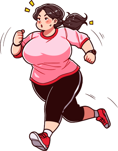 胖女孩跑步简单插图