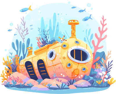 潜水艇珊瑚PNG高清图形素材
