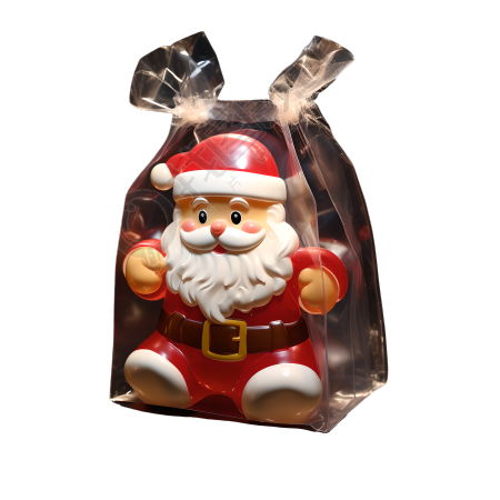 3D圣诞老人玩具透明包装元素