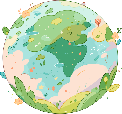 绿色地球环保插画