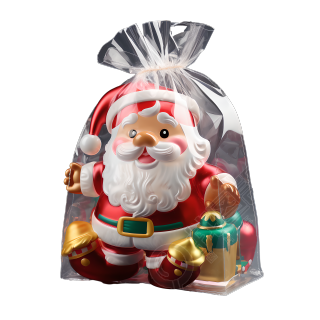 3D圣诞老人玩具透明包装素材