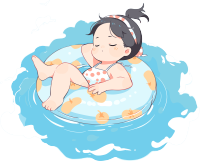 游泳女孩透明背景高清图形素材
