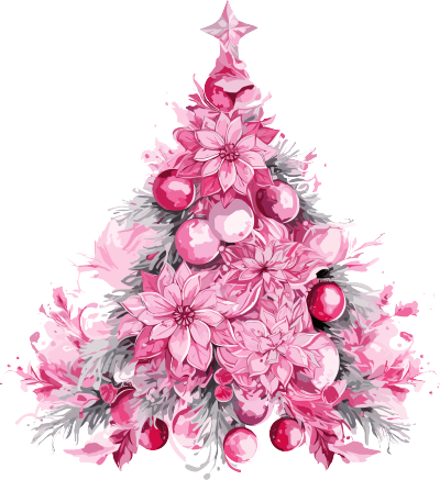 粉色圣诞树PNG素材