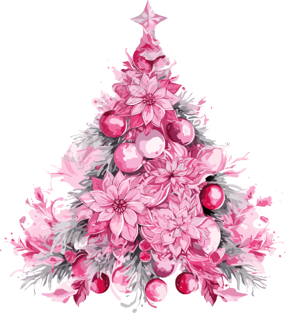 粉色圣诞树PNG素材