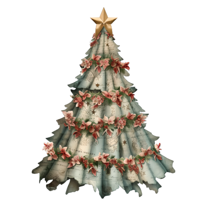 复古圣诞树PNG图形素材