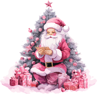 粉色圣诞老人PNG元素