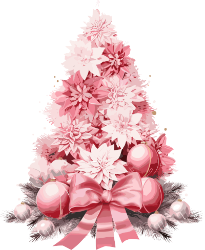 粉色圣诞树PNG图形素材