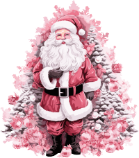 粉色圣诞老人PNG图形素材