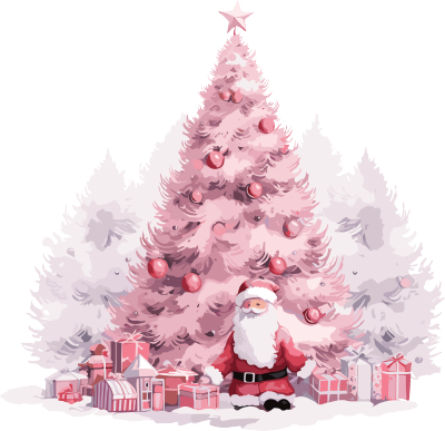 粉色圣诞树png可商用素材