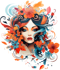 花卉美女简约装饰画插图