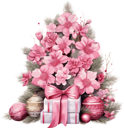 粉色圣诞透明背景高清图形素材