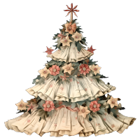 复古圣诞树可商用插图