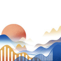 文化传承创意设计抽象远山插画