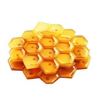 3D蜂巢可商用插画