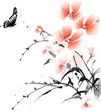 兰花蝴蝶水墨高清图形素材