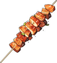 烧烤烤串手绘风格插图