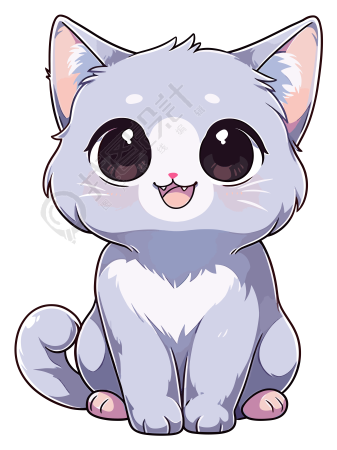猫咪贴纸插图