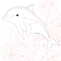 可爱海豚插画设计元素