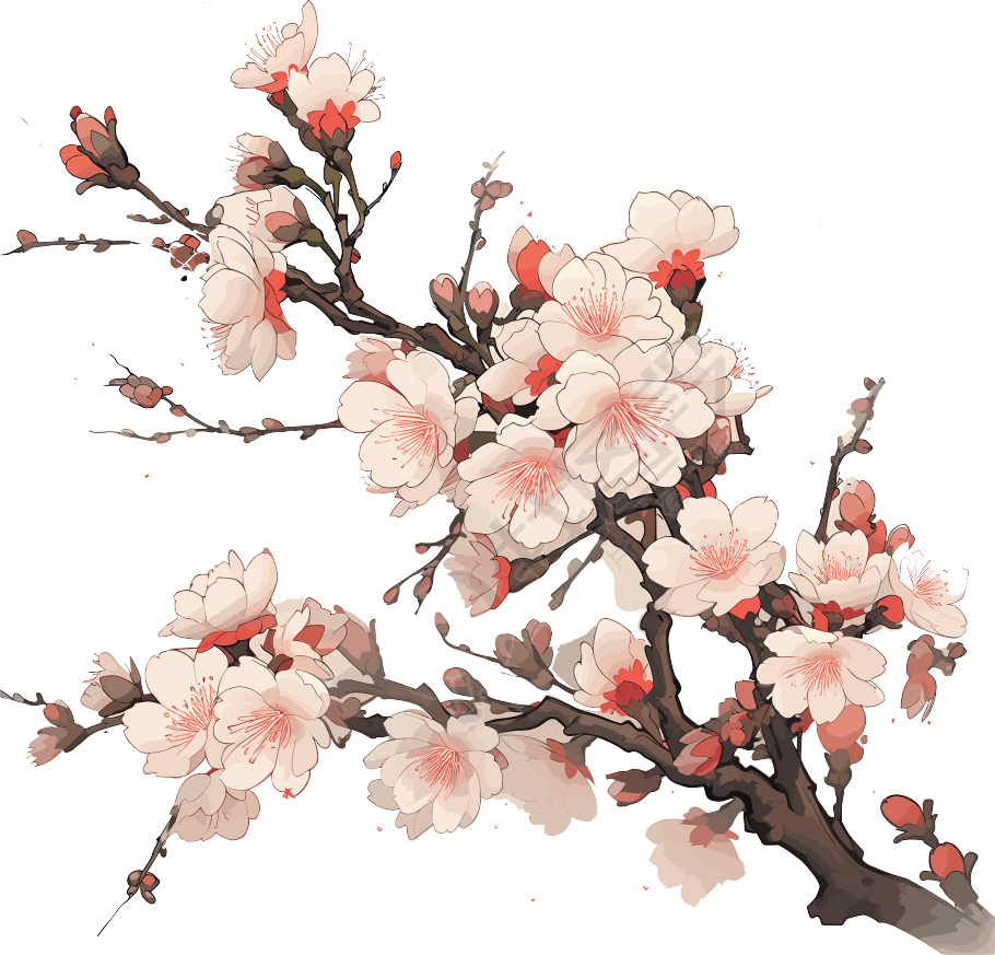 梅花高清素材设计插画